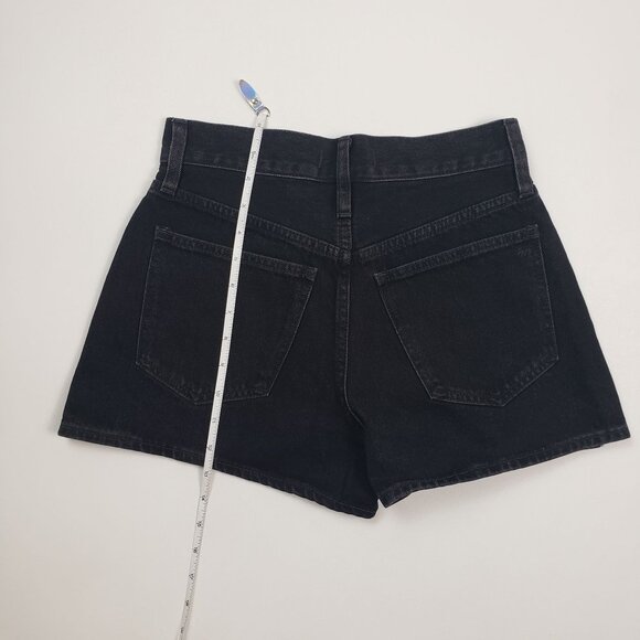 Madewell The Momjean Short Short Women's Size 25 Black Rinse High-Waisted Denim - Picture 9 of 16